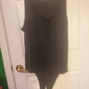 Sleek Black Lace-Up Women's Bodysuit